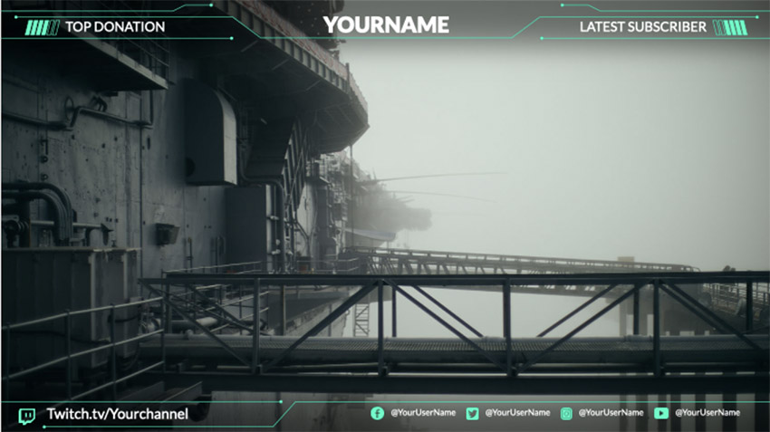 Twitch Overlay Template for an Action Gaming Twitch Account